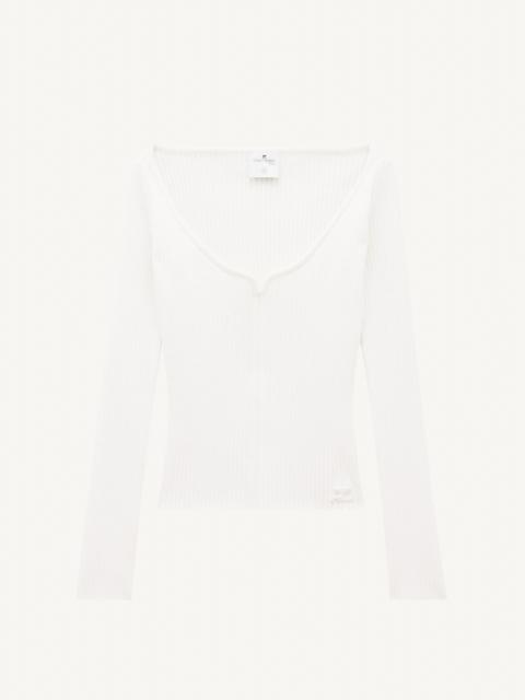 courrèges SWALLOW RIB KNIT TOP