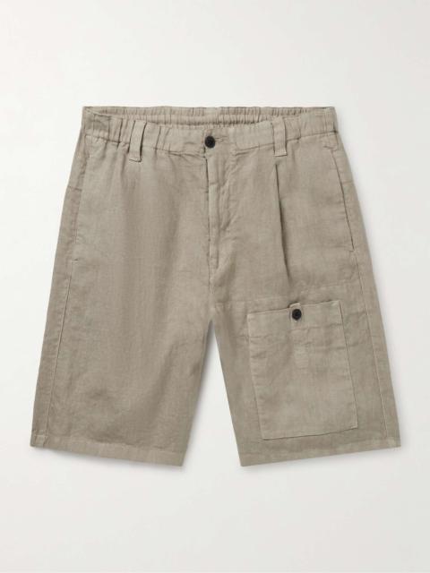 C.P. Company Straight-Leg Pleated Linen Cargo Shorts