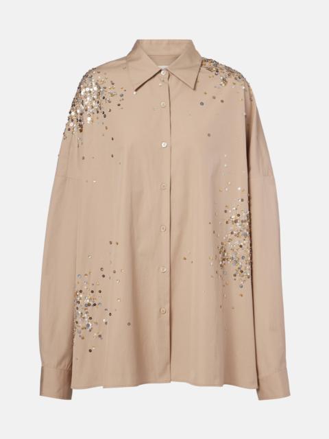 Dries Van Noten Sequined oversized cotton shirt