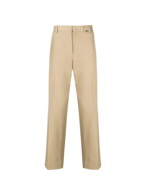 logo-embroidered mid-rise chinos