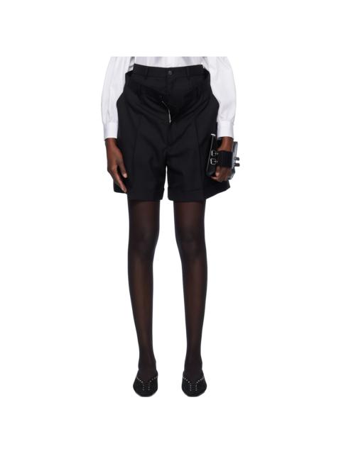 Noir Kei Ninomiya Black Wool Tropical Shorts