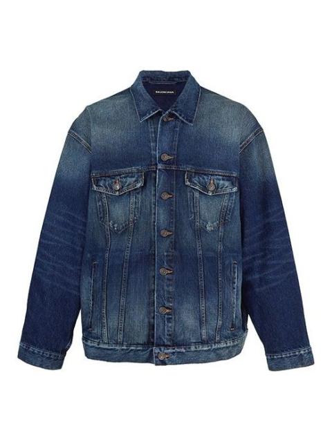 BALENCIAGA Balenciaga FBI Denim Jacket 'Blue' 681690TJW754021