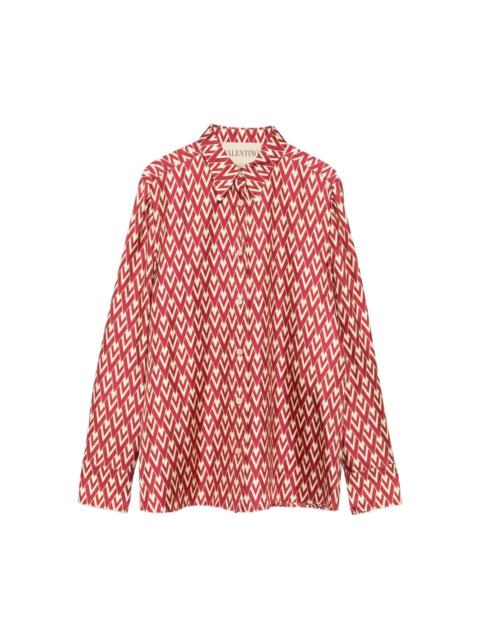 Valentino geometric-print silk shirt