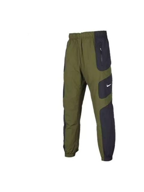 Nike Nike Sportswear Woven Quick Dry Splicing Casual Bundle Feet Sports Pants Green BV5216-010