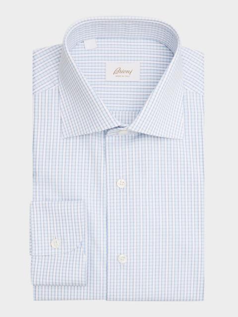 Brioni Men's Cotton Petite Plaid Classic-Fit Dress Shirt