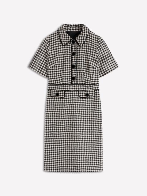 BODEN Eda Wool Shift Dress-Black Dogstooth