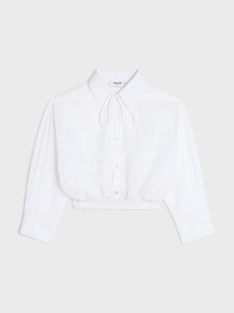 CELINE cropped smock shirt in cotton batiste