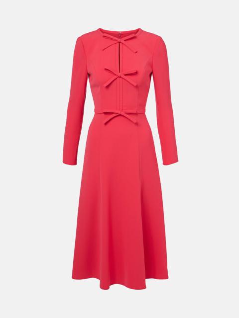 Bow-detail crêpe midi dress