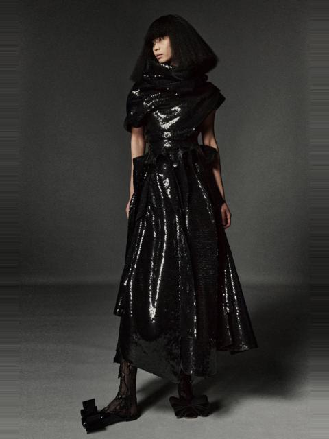 A.W.A.K.E. MODE MULTI PANEL SEQUIN SKIRT BLACK