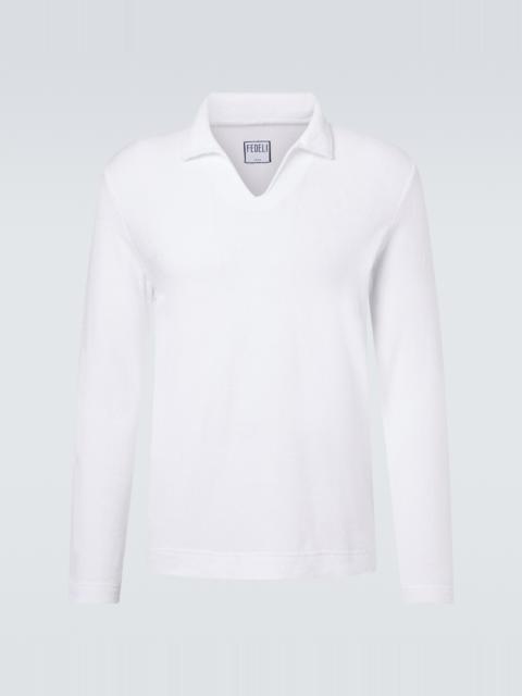 FEDELI Cotton terry polo shirt