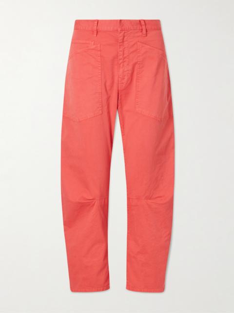 NILI LOTAN Shon Cotton-blend Twill Tapered Pants