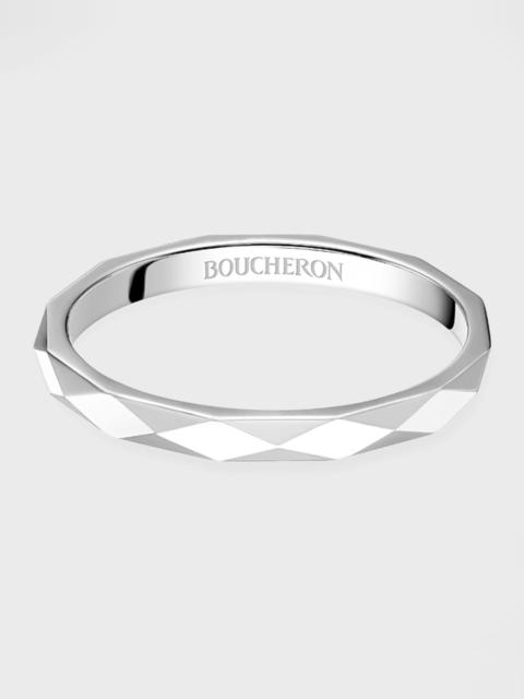 Boucheron Facette Medium Platinum Wedding Band Ring, Size 53