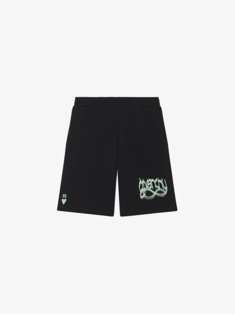 Givenchy BERMUDA SHORTS IN FLEECE WITH GIVENCHY LNFINITY PRINT