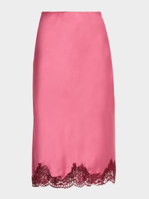 LoveShackFancy Malina Silk Midi Skirt