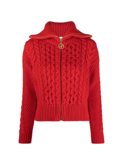PATOU cable-knit wool-blend cardigan