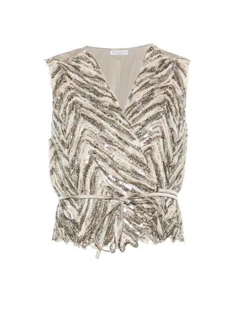 Brunello Cucinelli Sequin Chevron Knitwear