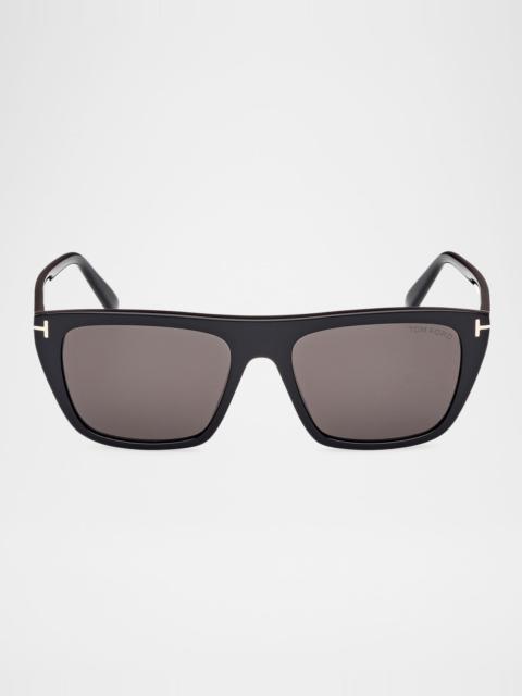 TOM FORD Men's Aslan Acetate Rectangle Sunglasses