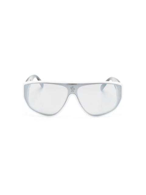 Moncler engraved-logo oversize-frame sunglasses
