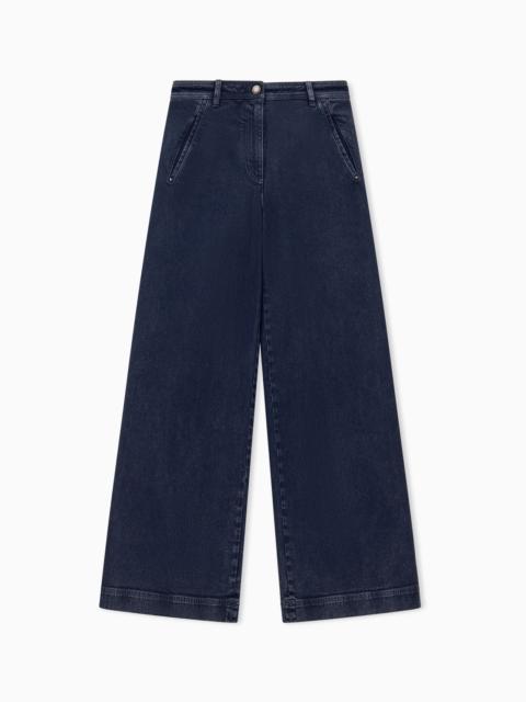 GIORGIO ARMANI JEANS REGULAR FIT WIDE-LEG IN STRETCH COTTON DENIM