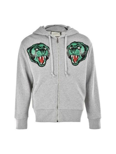 GUCCI Gucci Tiger Head Hooded Jacket 'Grey Green' 519681-XJAOB-1097