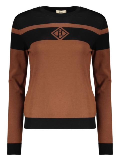 Herno striped logo-embroidered sweater
