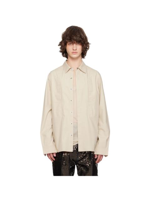Rick Owens Beige Temple Fogpocket Overshirt