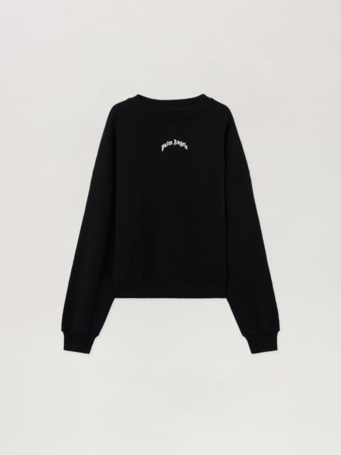 Palm Angels Back Curved Logo Loose Sweatshirt