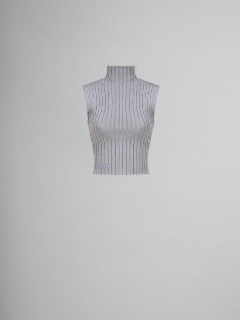 Marni GREY RIBBED VISCOSE TURTLENECK VEST