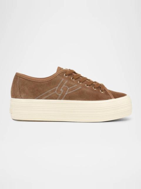 VERONICA BEARD Truett Platform Suede Sneakers