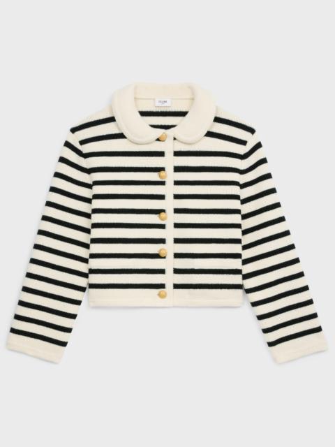 CELINE cardigan jacket in striped wool