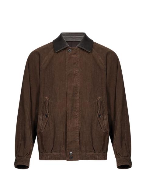 ssstein contrast-collar corduroy jacket
