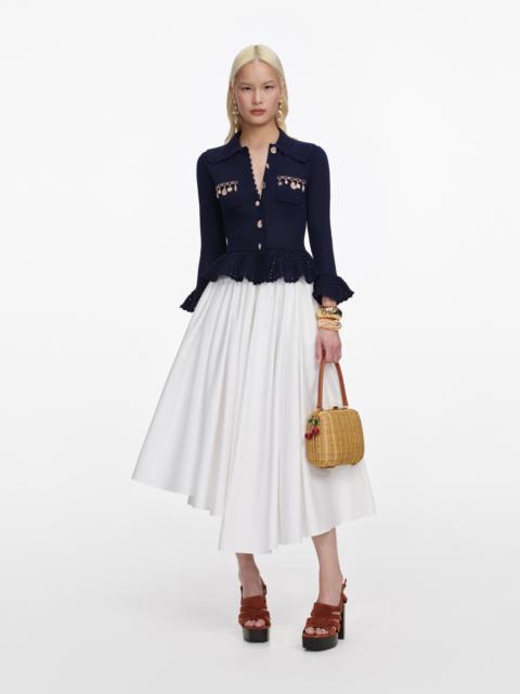 self-portrait Navy Shell Embellished Cardigan