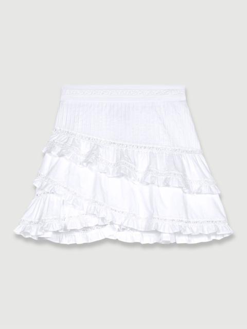 maje Short embroidered skirt