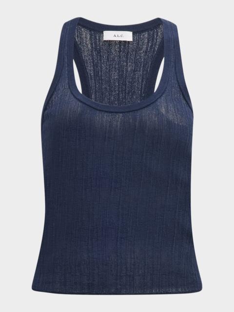 A.L.C. Iris Striped Scoop-Neck Tank Top