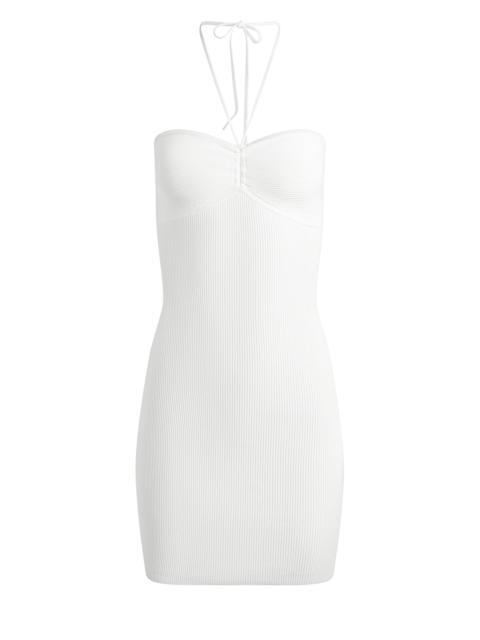 Alice + Olivia LINNIE RUCHED HALTER DRESS