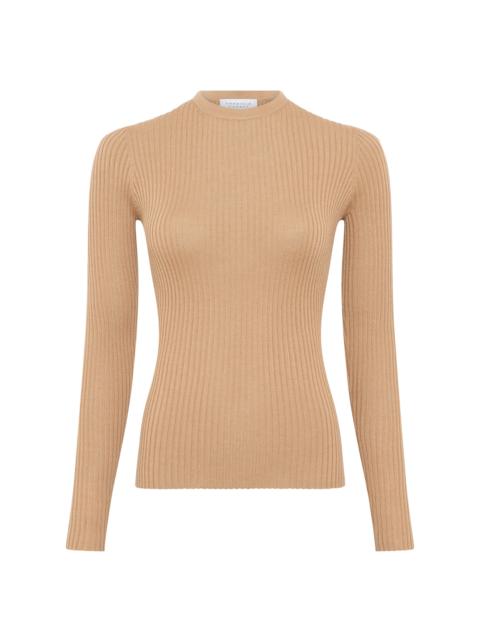 GABRIELA HEARST Browning Knit Sweater in Camel Cashmere Silk