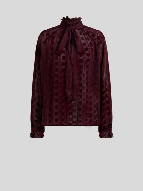 Etro JACQUARD BLOUSE WITH SILK SCARF AND FIL COUPÉ MOTIF