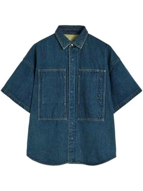 Jil Sander concealed button fastening denim shirt