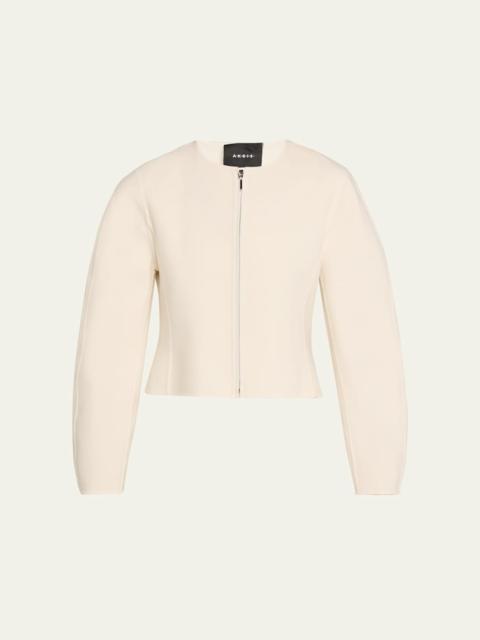 AKRIS Harriet Wool Crepe Crop Jacket