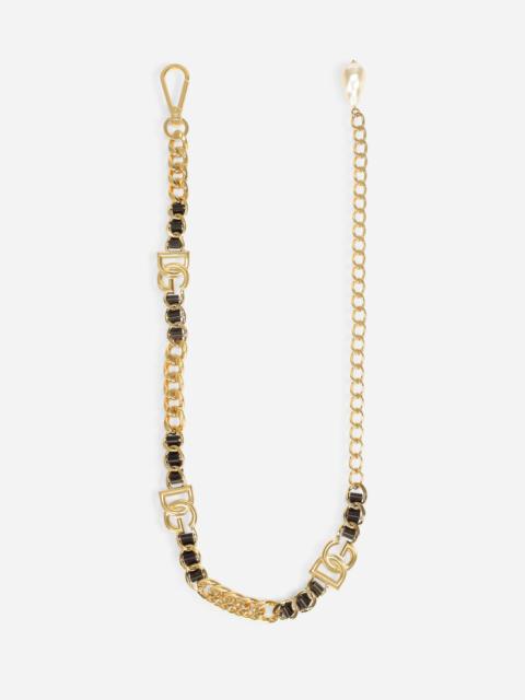 Dolce & Gabbana Chain and leather belt with DG-logo