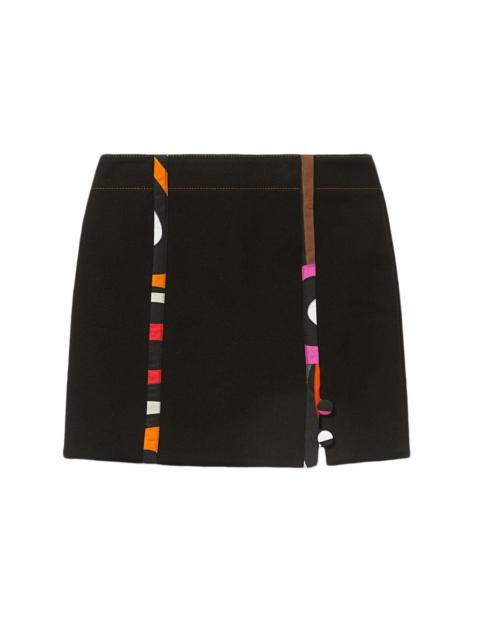 abstract-print front-slit skirt