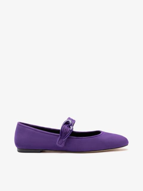 Larroudé Verona Ballet Flat Eggplant Suede