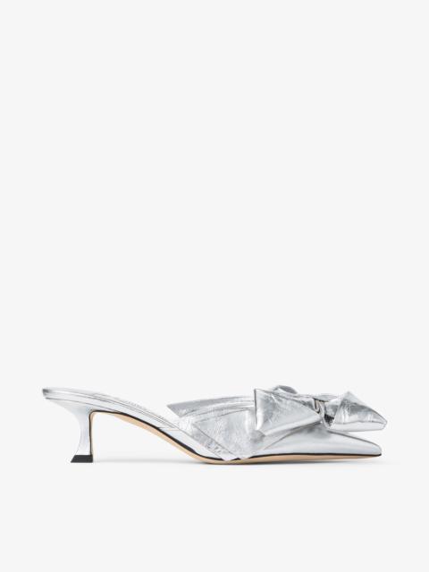 JIMMY CHOO Staz Mule 50
Silver Metallic Leather Mules