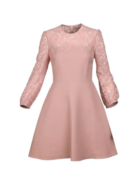 Valentino lace-sleeve mini dress
