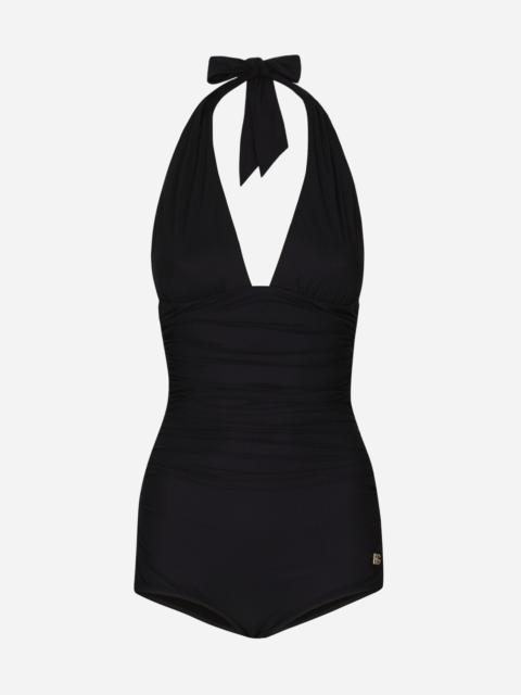 Dolce & Gabbana One-piece swimsuit with plunging neckline