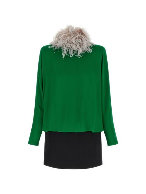 Valentino feather-embellished mini dress