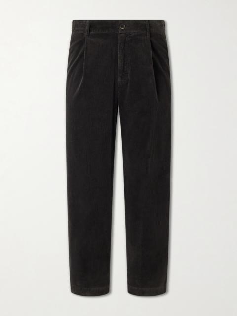 BARENA Straight-Leg Pleated Cotton-Blend Corduroy Trousers