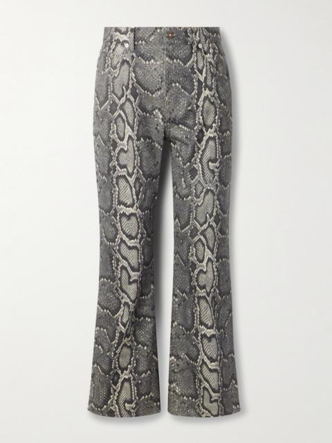 GABRIELA HEARST Ezra Snake-print Recycled Mid-rise Bootcut Jeans