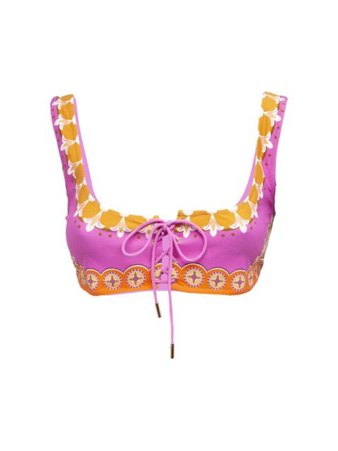 La DoubleJ Women's Sunset Bikini Top - Napoli Plates Placee Pink