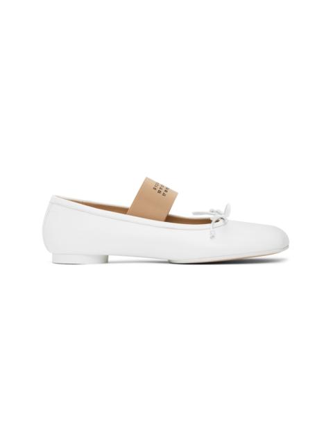 MM6 Maison Margiela White Anatomic Ballerina Flats